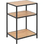 Home4You Table de chevet Dover - noir/chêne sauvage