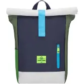 Johnny Urban Sac à dos 'Aaron' azur / bleu foncé / vert / blanc
