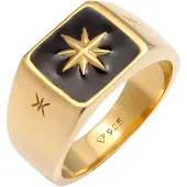 KUZZOI Bague 'Siegel' or / noir