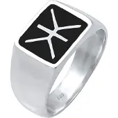 KUZZOI Bague noir / argent