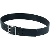 FHB Hommes, Ceinture, Ceinture en cuir à double ardillon, Noir, (90)