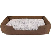 Lionto Lit pour chien chiné avec coussin réversible, 110x80 cm, brun /2