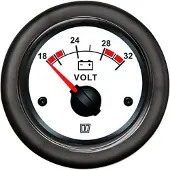 VETUS Voltmeter 20-32v Argenté 52 mm