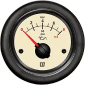 VETUS Oil Pressure Gauge 12-24v Argenté 52 mm