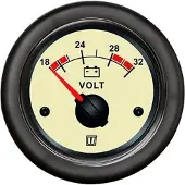 VETUS Voltmeter 20-32v Argenté 52 mm