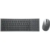 Dell Clavier et souris sans fil multi-appareils KM7120W - Ensemble clavier et souris - Bluetooth, 2.4 GHz - QWERTY - USA International - gris titane