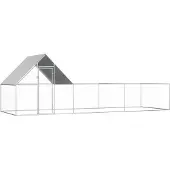 vidaXL Poulailler 6x2x2 m Acier galvanisé