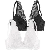 Petite fleur Soutien-gorge noir / blanc