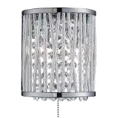 Searchlight Applique murale, chrome, H 17 cm, aluminium, cristal, ELISE
