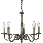 Searchlight Lustre rural Richmond 5 lumières 52cm bronze antique