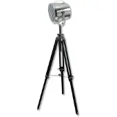 Searchlight Studio Lampadaire réglable, abat-jour chromé / base noire