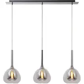 Brilliant Lampe suspendue salle à manger Hadan chrome avec verre fumé