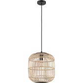 Eglo Suspension Bordesley noir-nature Ø 35 cm E27, max. 60 W