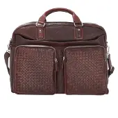 Bugatti Porte-documents 'Woven' brun foncé