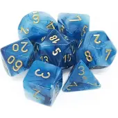 Chessex - Phantom - Jeu de 7 dés - Sarcelle/Or