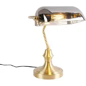 QAZQA Lampe de notaire classique dorée avec verre miroir fumé - Banker
