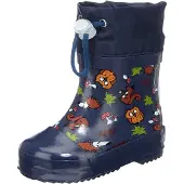 Playshoes Bottes en caoutchouc bleu foncé / caramel / vert clair / mélange de couleurs / blanc