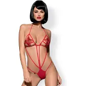 Obsessive Luiza - body en dentelle à motifs tulipe - rouge - S/M