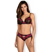Obsessive Tulia - ensemble de lingerie en dentelle (noir-rose)