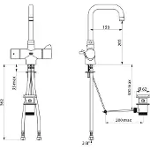 Delabie WT-Therm. SECURITH. zone médicale, bec pivotant H205 L150mm