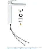 GROHE Eurocube Mitigeur monocommandé pour lavabo, XL-Size, saillie 180mm, sans vidage, 23406000