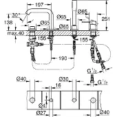 GROHE Façade pour mitigeur bain/douche 4 trous ESSENCE Chromé 19578001