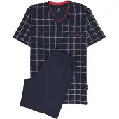 Götzburg Pyjama court bleu marine / bleu foncé / rouge