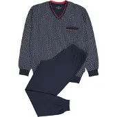 Götzburg Pyjama long bleu nuit / rouge / blanc