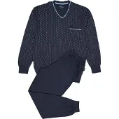 Götzburg Pyjama long bleu / noir / blanc