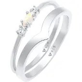 Elli Bague argent / transparent / blanc perle