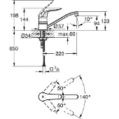 GROHE EH-Spb. EUROECO SPECIAL 1/2 pouce, bec plat chromé