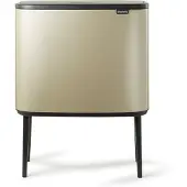 Brabantia Poubelle Bo Touch Bin Champagne, 3 x 11 L