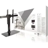 Nedis support TV entièrement mobile - 32 - 65 " - poids d'écran maximal supporté : 45 kg - basculant - pivotant - hauteurs préréglées réglables - verre / acier - noir