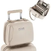 Carryon Skyhopper Beautycase | Coffret Maquillage | Trousse de Toilette Luxe Femme | Avec Cadenas à Combinaison | Taille: 33,5 x 28 x 18 | Champagne