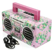 GPO Mini-enceinte Bluetooth BRONX. Enceinte portable compacte de style rétro, dotée d'une batterie, Enceinte Bluetooth, Pink