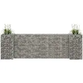vidaXL Jardinière à gabion en H Fil d'acier 260x40x80 cm