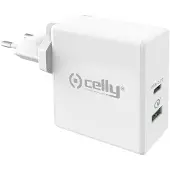 Celly Chargeur Réseau Usb Et Type C 30 W Blanc