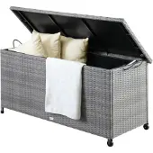 Casaria Coffre de jardin gris 117x53x60cm rangement