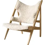 Menu Knitting Lounge Chair Textile Natural Oak | Sheepskin Nature