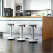 Interstuhl Tabouret réglable en hauteur UPis1, Ø 330 x H 450 - 630 mm, gris-blanc