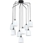 Stars of Light Lampe suspendue noire Bernabetta avec verre blanc
