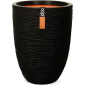 Capi Europe Cache-pot circulaire en plastique noir Capi Europe