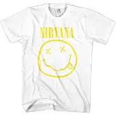Nirvana T-Shirt Yellow Smiley Homme Blanc - Taille XL