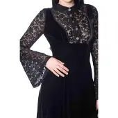 Banned Robe courte Rockabilly de - Velours & Dentelle - XS - 4XL - pour Femme - noir - Taille XS