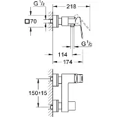 GROHE Eurocube Brausebatterie Wandmontage chrom - 23145000
