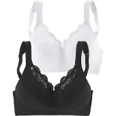 Petite fleur Soutien-gorge noir / blanc