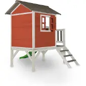 Axi Maison Enfant Beach Lodge Xl En Blanc Avec Toboggan En Gris | Maison De Jeux En Bois Ffc Pour Les Enfants | Maisonnette / Cabane De Jeu Pour Le