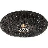 QAZQA Plafonnier rétro noir corde 50cm - Lina