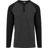 Urban Classics T-shirt manches longues de - Manches Raglan Henley L/S - S - XXL - pour Homme - anthracite/noir - Taille XL