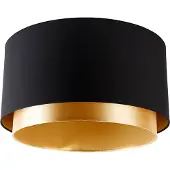 QAZQA Abat-jour en tissu noir 40/47/26 avec intérieur doré